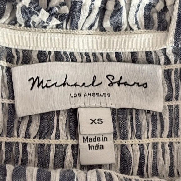 Michael Stars Jude Square Neck Cotton Mini Dress in Admiral Stripe - NWOT - XS - Picture 7 of 9